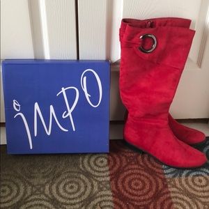 Red suede boots. Purchased last year wore once!